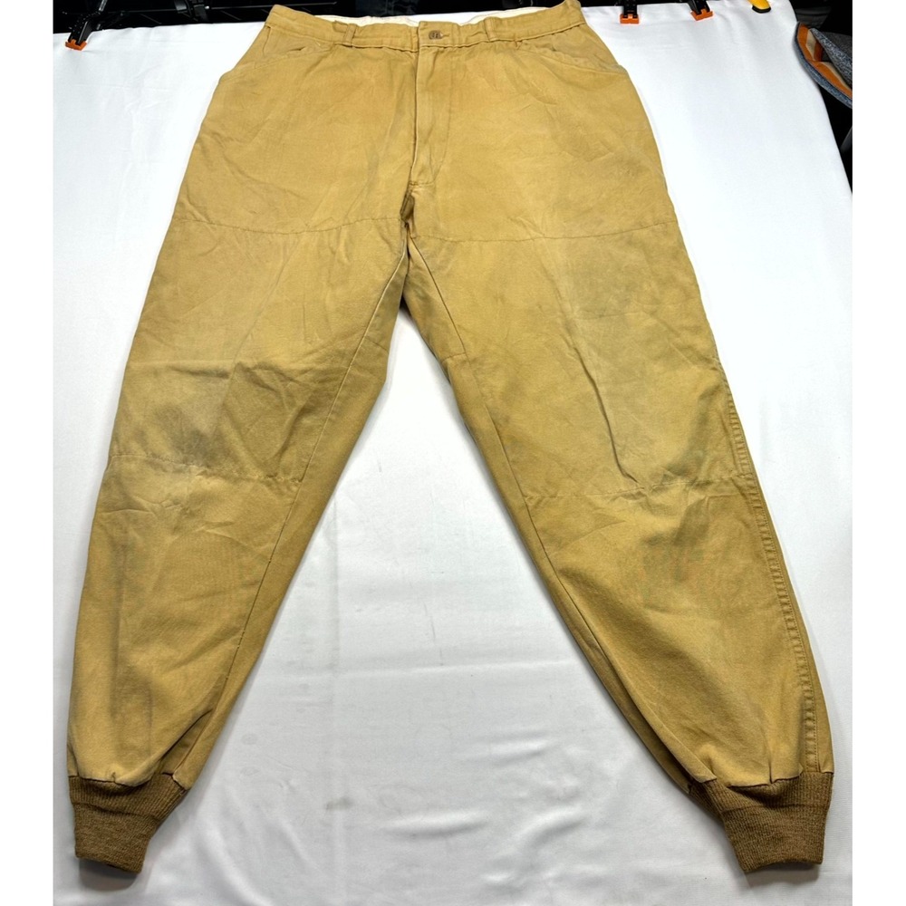 Vintage Sears Sportswear Hunting Pants Mens Size 34x30 Tan Canvas‎ Cuffed